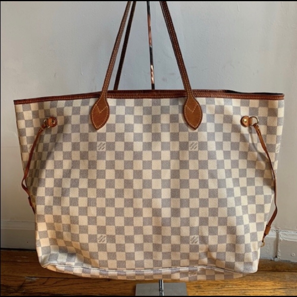 Louis Vuitton Neverfull Damier Azur Canvas Tote